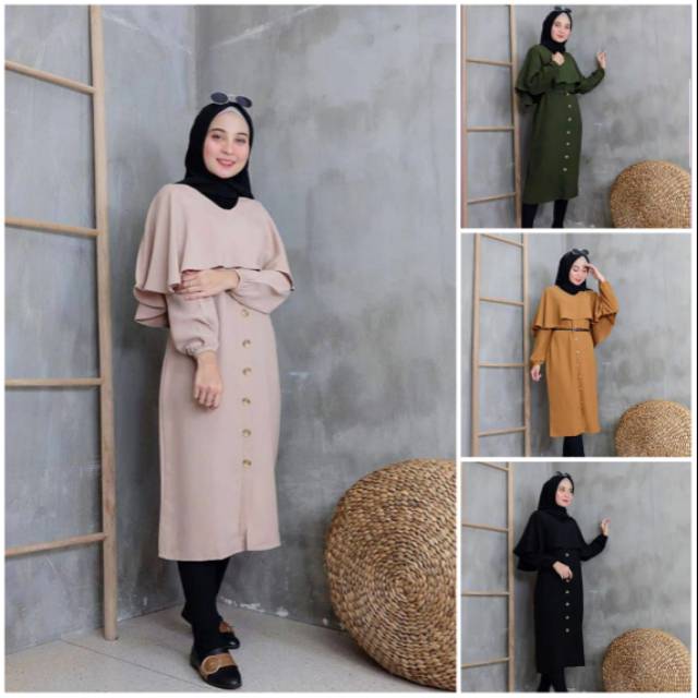 TUNIK CAPE / LONG TUNIK / TUNIK LAYER / TUNIK KANCING