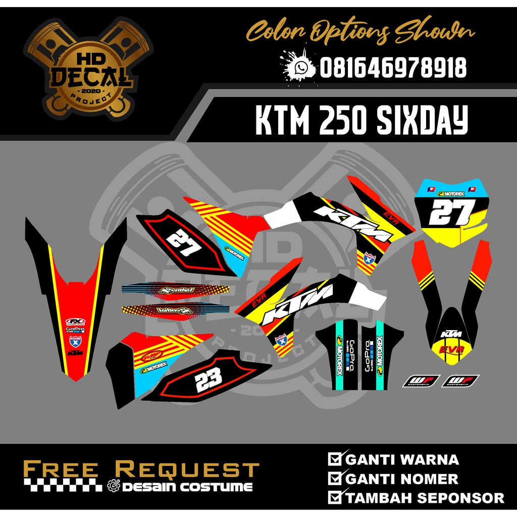 DECAL KTM 250 SIXDAY DECAL SIXDAY STRIPING KTM 250 STRIPING SIXDAY 08