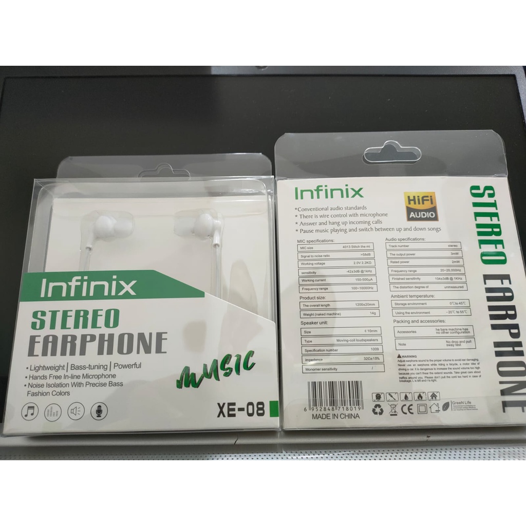 Earphone Stereo INFINIX ORIGINAL 100% Handfree Infininix Headset Infinix Origional