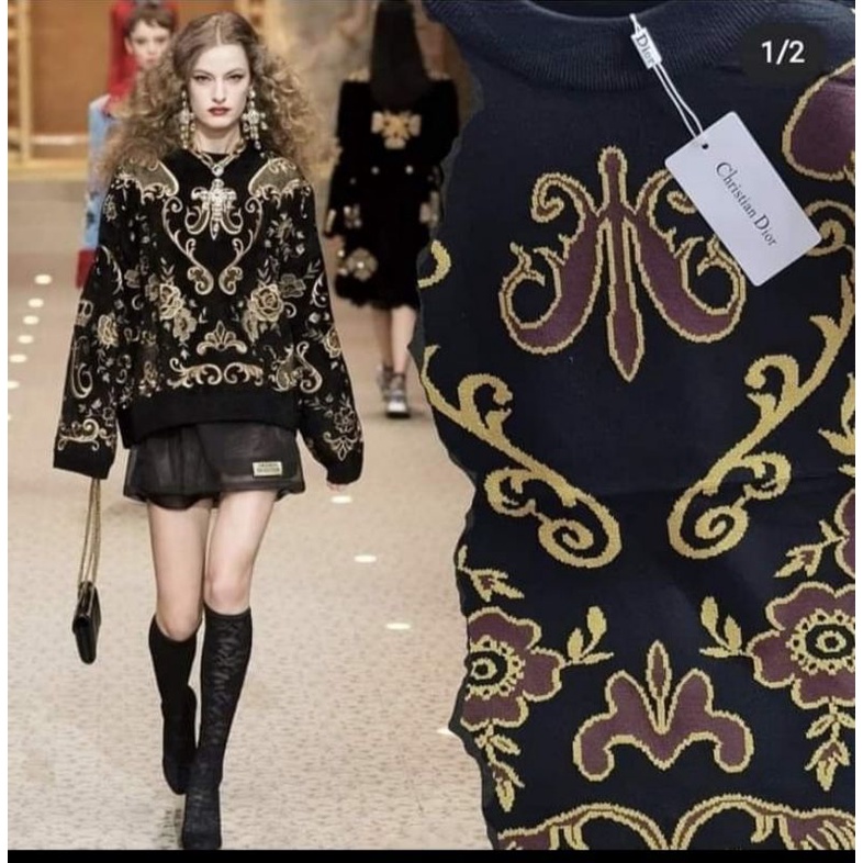 sweater rajut miror Dior