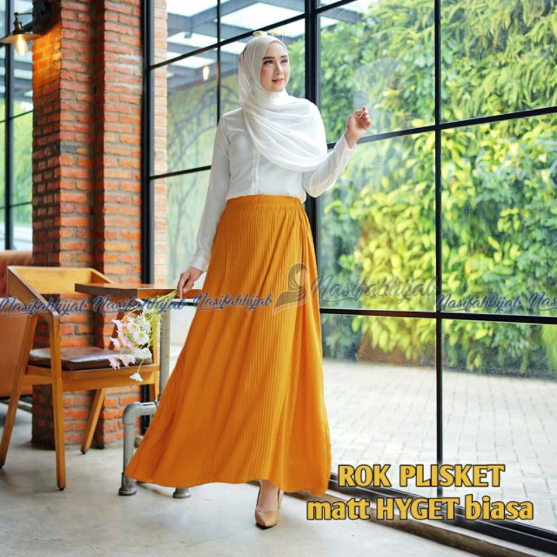Nasifah Hijab - (COD) TERMURAH Rok Plisket Bahan HYGET BIASA GAK TEBAL/ Rok Wanita / Rok Panjang