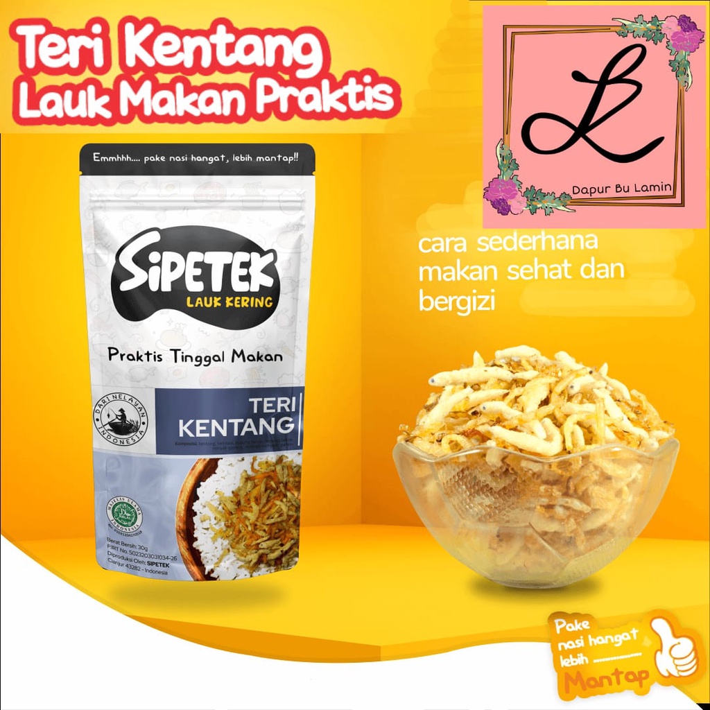 

sipetek teri kentang , lauk makan praktis