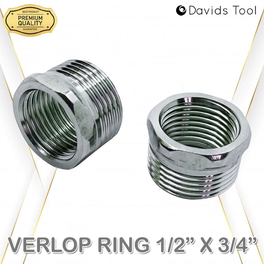 Verlop Ring Kran 1/2 x 3/4 Reducer Adapter Stainless