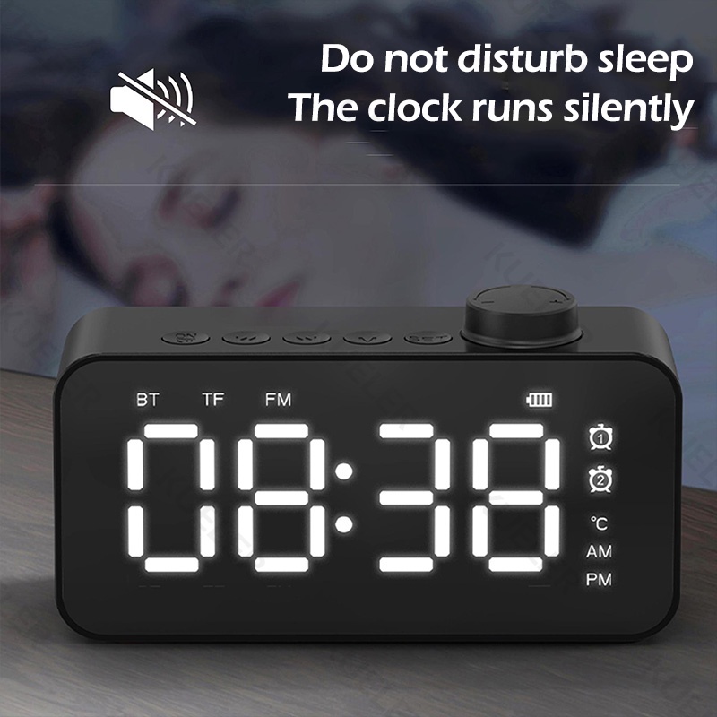 Z6 Jam Tampilan Cermin LED Speaker Bluetooth Bass with Mic Tampilan Suhu Waktu Nyata Spiker Bluetooth Dengan Radio FM Musik Box Bluetooth