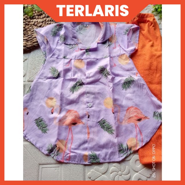Setelan tunik legging anak perempuan 1-6 tahun katun pilih motif SETELAN TUNIK LEGGING KATUN CATRA