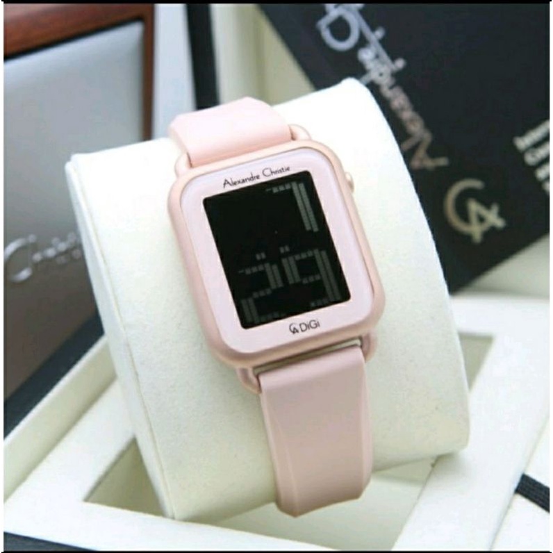 ORIGINAL GARANSI RESMI 1 TAHUN JAM TANGAN WANITA ALEXANDRE CHRISTIE DIGITAL RUBBER STRAP ARLOJI WATC