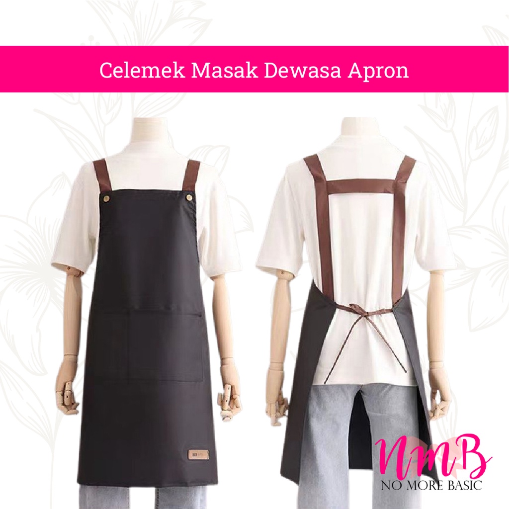 Celemek Masak Dewasa Apron Motif Polos &amp; Floral