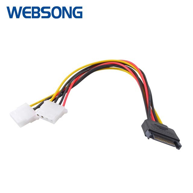 Kabel Power SATA Male to 2x Molex Cabang Female High Quality Websong