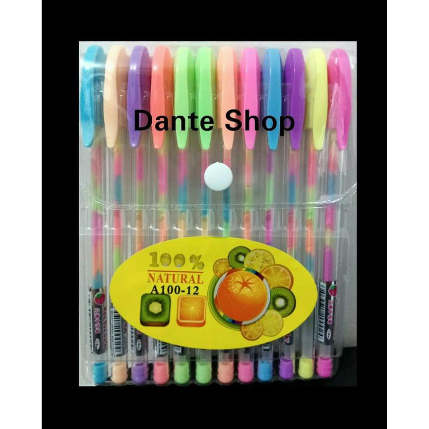 

RAINBOW PEN - PULPEN GEL WARNA WARNI ( ISI 12PCS )
