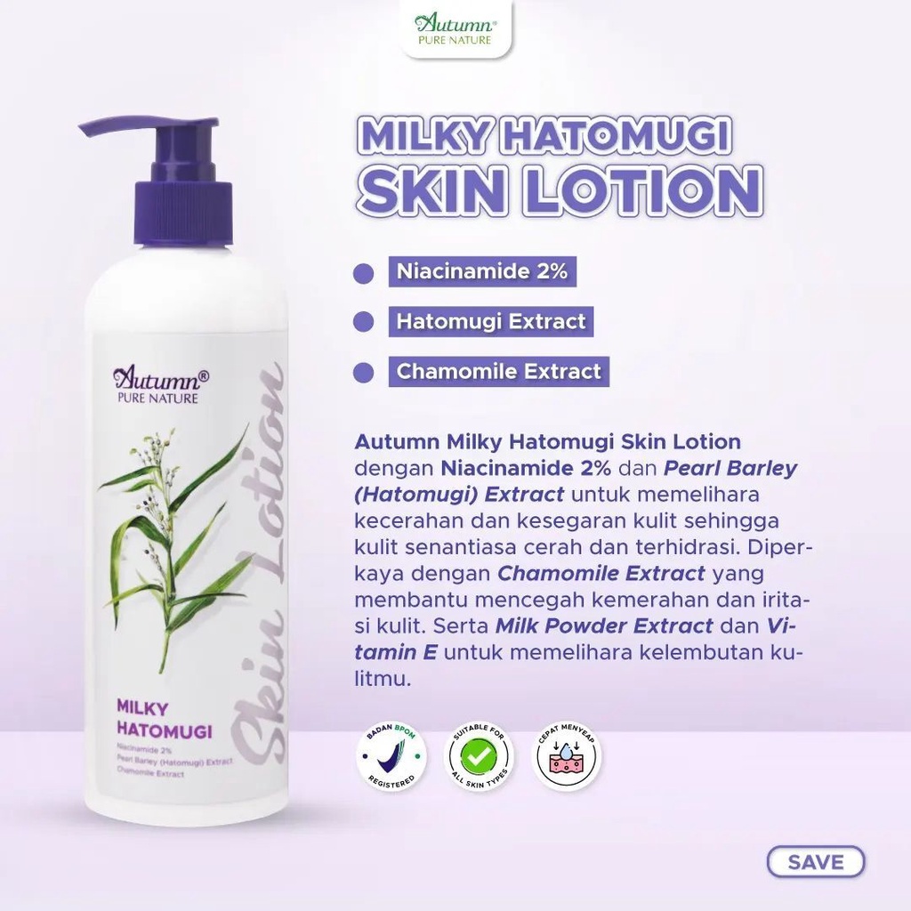 Autumn Milky Hatomugi Skin Lotion 500ml