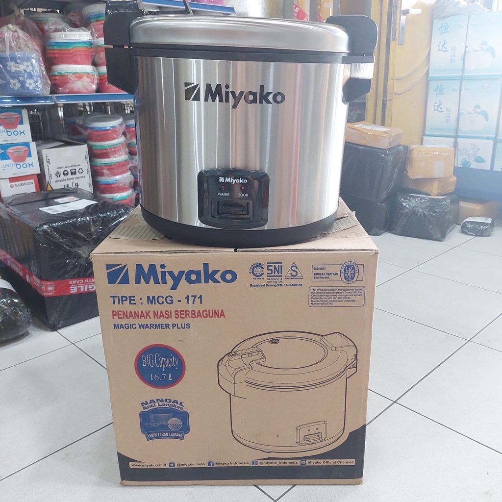 MIyako MCG 171 -Magic Com JUMBO 6 Liter | Rice Cooker Kapasitas Besar | Penanak Nasi Komersial | Mej