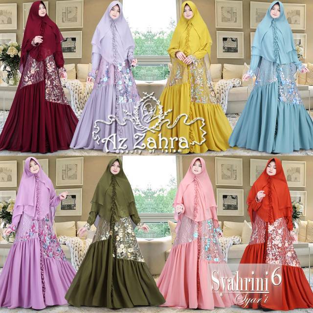 ORIGINAL Gamis Syari Syahrini Syar'i by Azzahra / Gamis pesta brokat busui ceruty Realpic 100%ORI