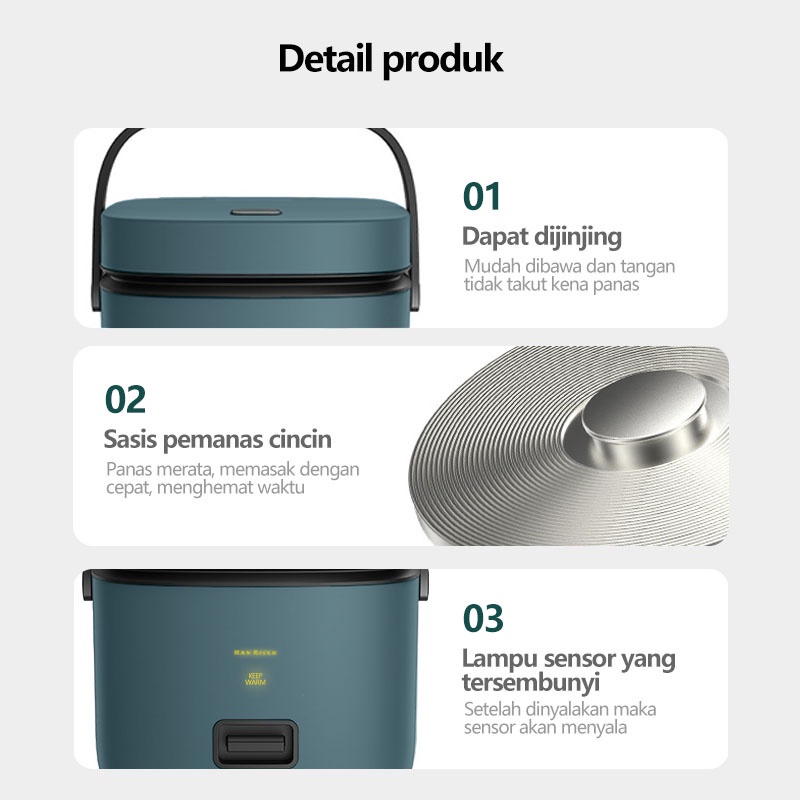 【COD+Dalam stok+Pengiriman Cepat】Smart Rice Cooker Mini 0.8L  Penanak Nasi Penanak Nasi Mini  200 watt Rice Cooker magic comportable/Travel Version/ Pelajar Version Green/Whtie