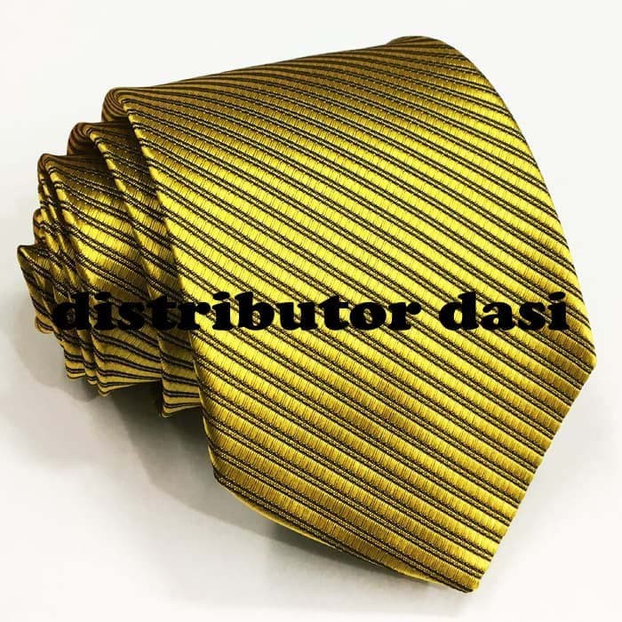 Dasi pria kuning emas motif salur medium standart 3 inch dan 2 inch slim