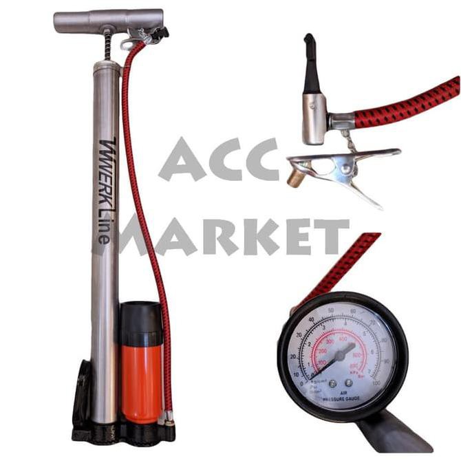 Kualitas Terbaik Pompa Angin Ban Sepeda Motor Mobil Bola Tabung Meter Manual Tangan SDWEP