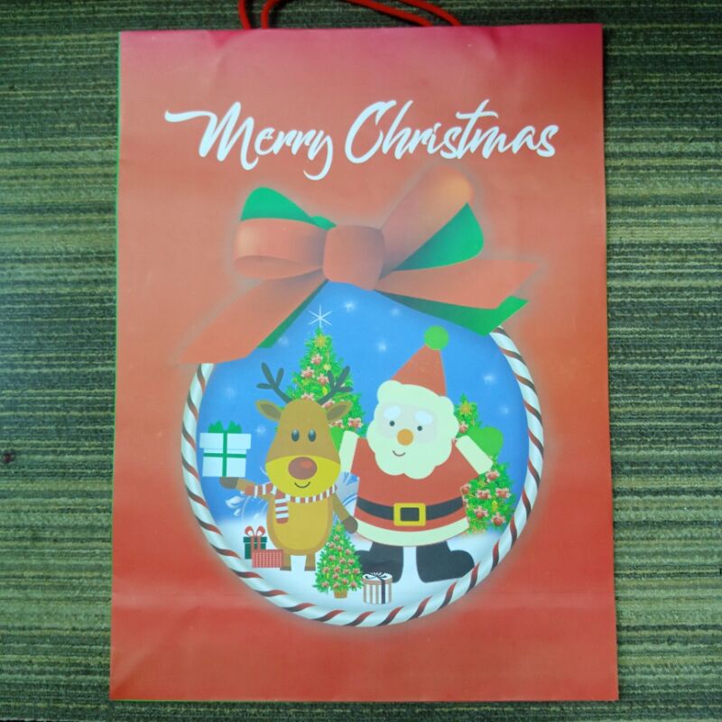 

Paperbag Natal / Paperbag Merry Christmas / Paperbag Xmas - santa (XL)