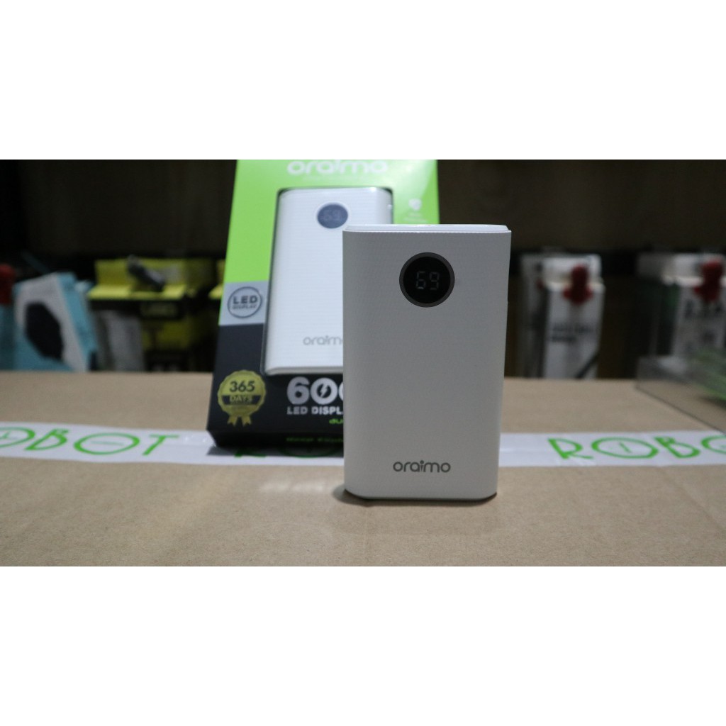 POWERBANK PB ORAIMO OPB-B620D LCD DETEKSI 6000 MAH BATTERY CELL TYPE