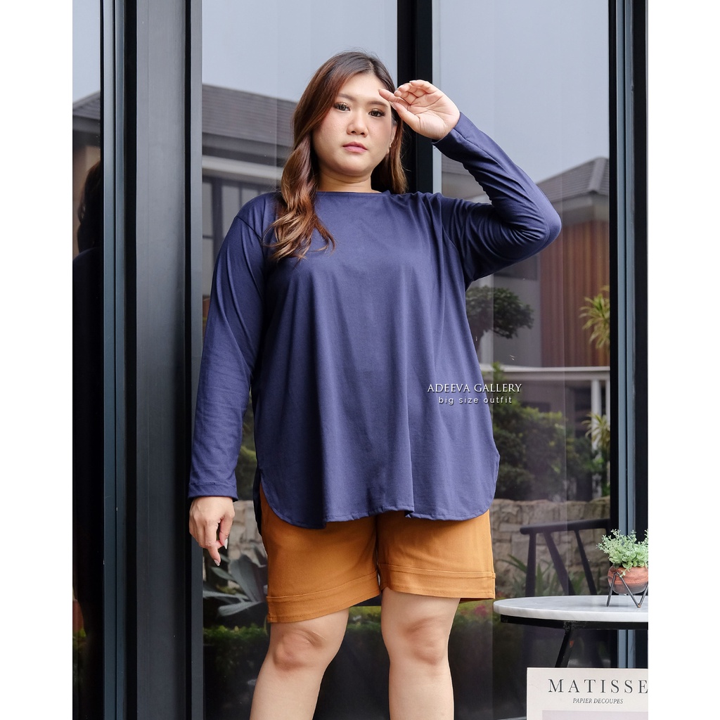 ADEEVA Basic T-shirt Kaos Wanita Jumbo