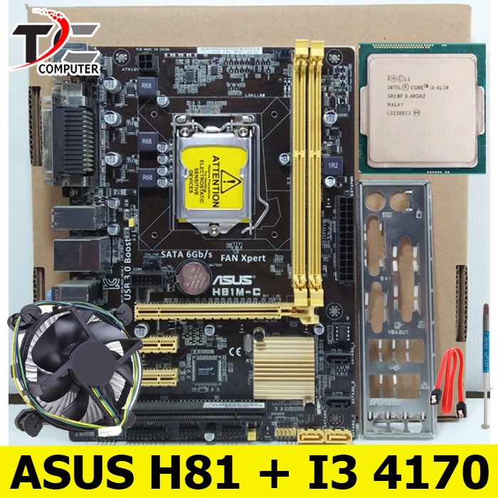 MOBO LGA 1150 H81 Plus Processor intel core i3 4170 + FAN