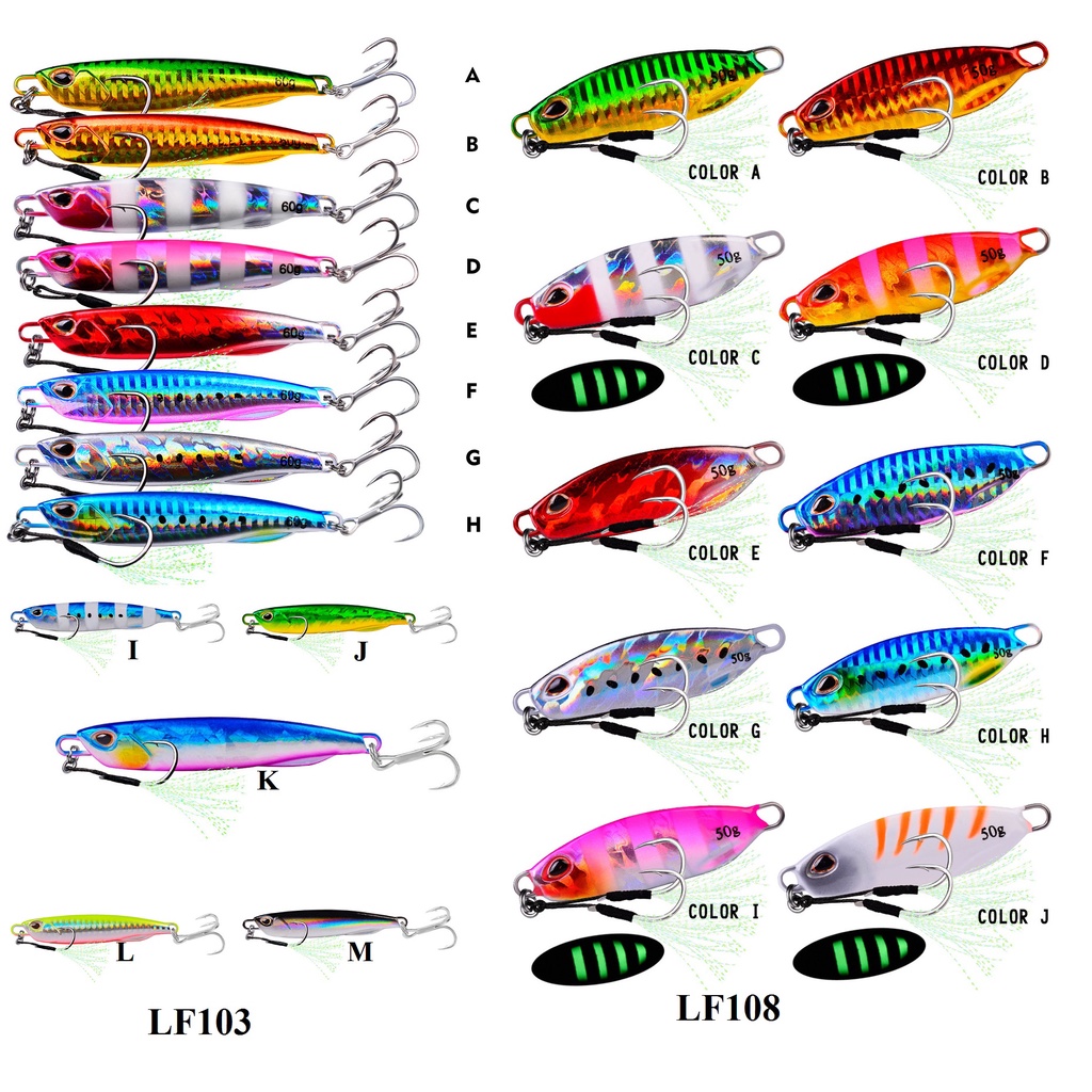 UMpan Pancing Metal Jig premium Merk proberos Khusus LF103 berat 60 gram dan LF108 50 gram jigging fishing lure