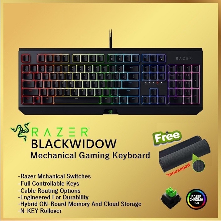 Razer BlackWidow Mechanical Gaming Keyboard Black Widow RGB