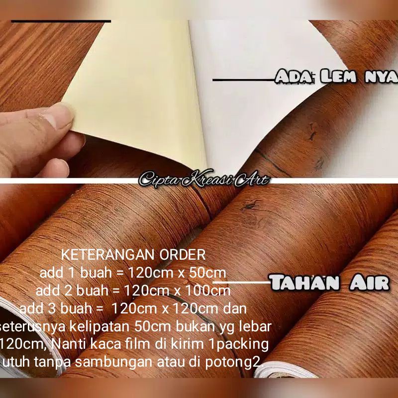 WALLPAPER STIKER FUNITURE DINDING MEJA TV MEJA LAKTOP, LEMARI BAJU / PINTU LANTAI / STICKER KAYU / S