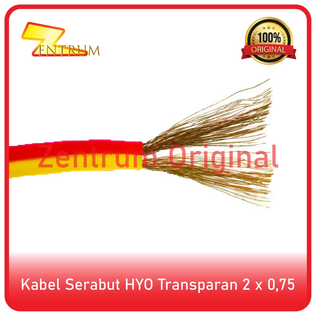 KABEL LISTRIK SERABUT HYO TRANSPARAN 2 x 0.75 (30 Meter)