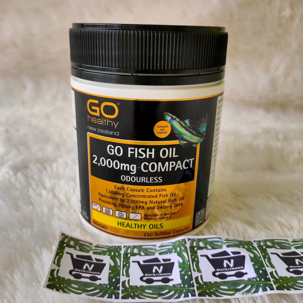 GO HEALTHY FISH OIL 2,000mg COMPACT ODOURLESS 230 SoftGel Capsules (import Singapore)
