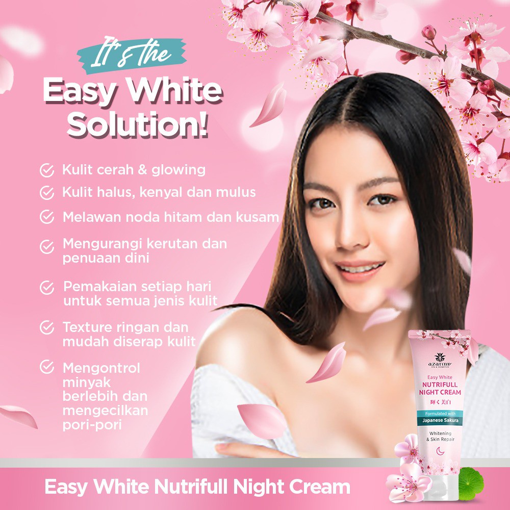 Azarine Easy White Nutrifull Night Cream 20gr/ KRIM MALAM