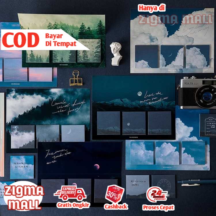 

COD Gimue Kertas Sticky Notes Scrapbook Notepad Diary DIY 60Lembar Stickynote Catatan Stickynotes Murah