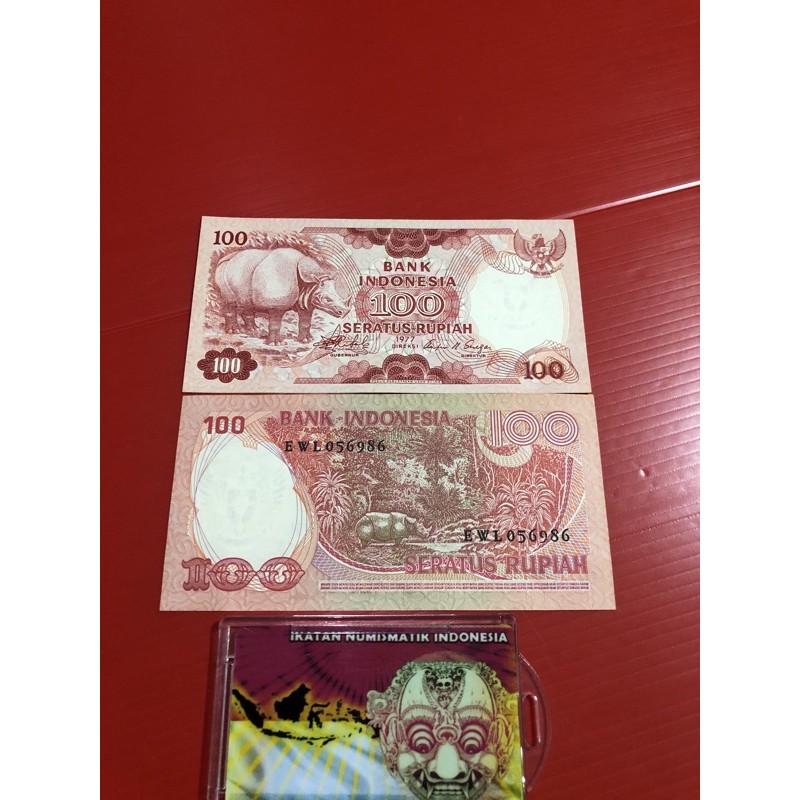 uang kuno murah Rp100 Badak Thn 1977