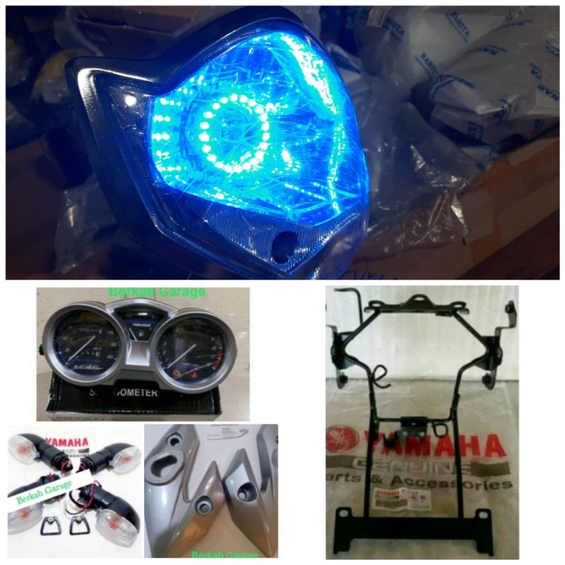 Reflektor Vixion New Led Plus Kupingan Plus Spidometer Plus Breket Lampu Plus Sen 4 Buah