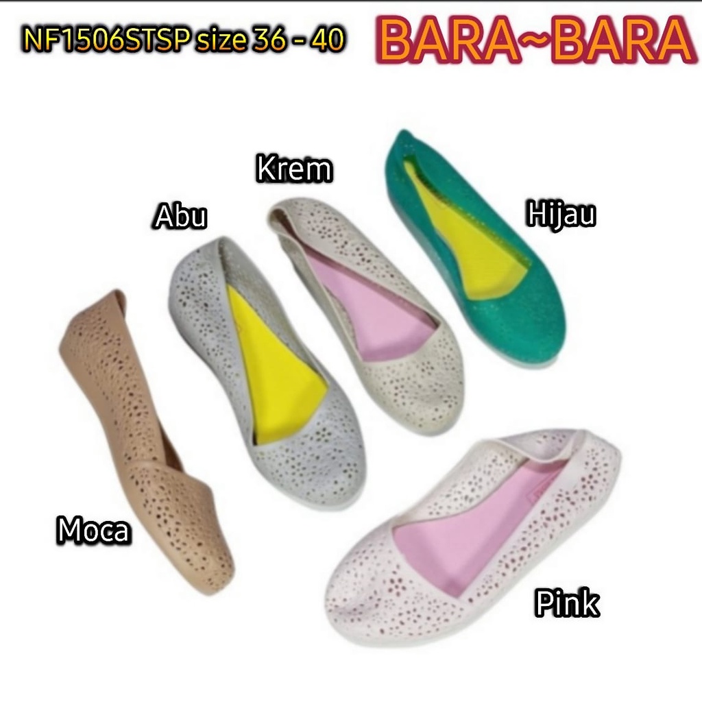 BARA BARA jelly shoes sepatu wanita flat shoes import NF1506STSP