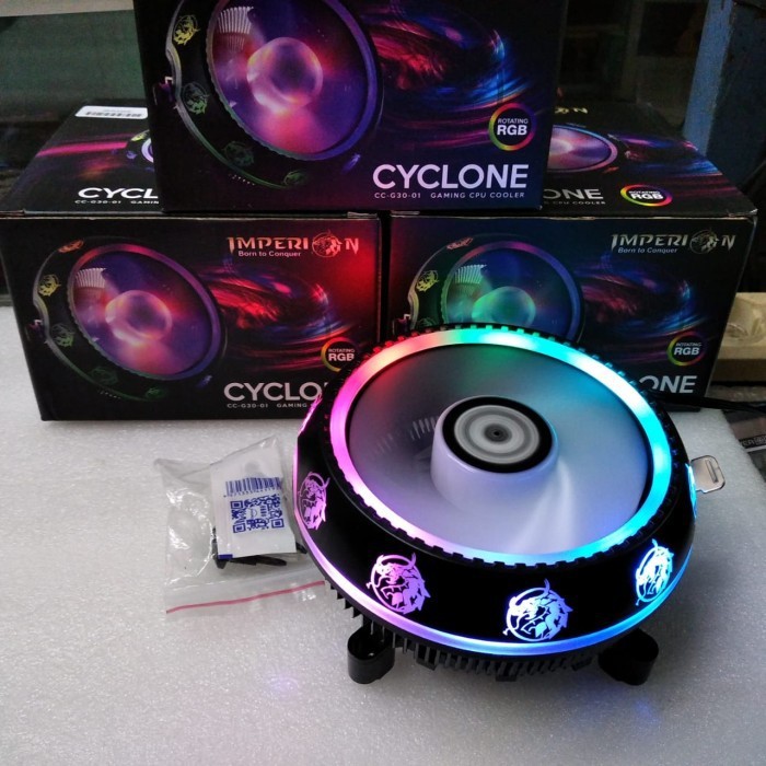 Cpu Cooler Gaming imperion combo intel &amp; amd combo RGB cyclone CC-G30-01 - Fan processor universal