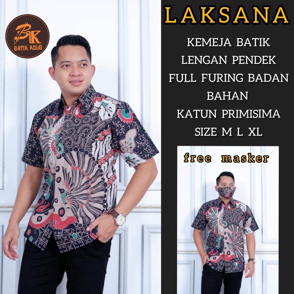 Kemeja batik pria terbaru/hem batik terbaru/batik pria lengan panjang/baju batik pendek/Laksana