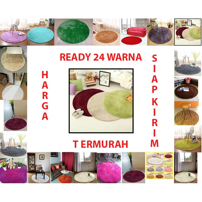 KARPET BULU BULAT DM 150x3cm ANTI SLIP TERMURAH LEMBUT DAN INDAH