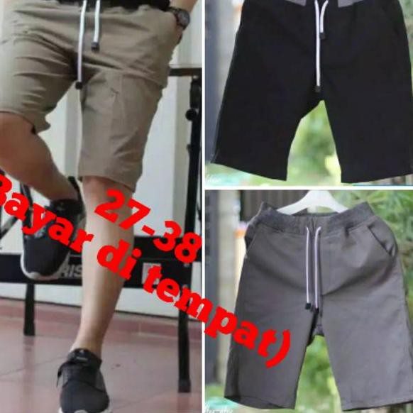  TERKINI  Celana  Pendek  Pria  Polos Distro Chino Gym Lari 