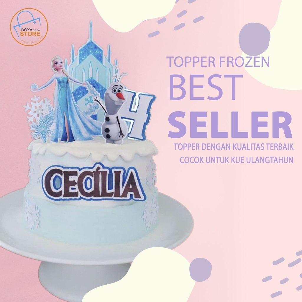 Cake Topper Custom Happy Birthday FROZEN 04
