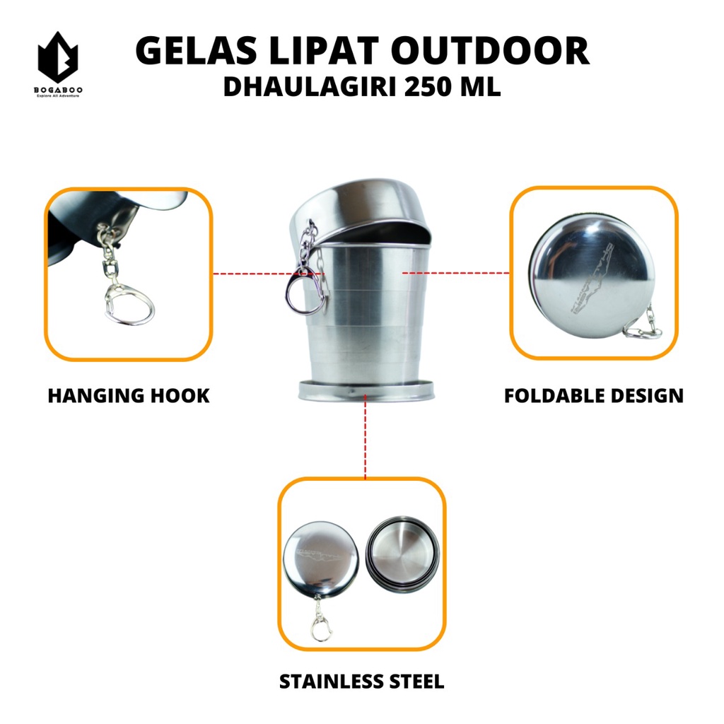 Gelas Lipat Dhaulagiri Ukuran 250 ml - Gelas Lipat - Mug - gelas outdoor - folding glass - gelas lipat outdoor