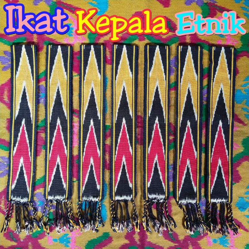 Ikat Kepala etnik tenun, ikat kepala motif pangkat, kain tenun