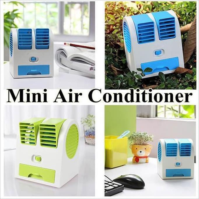 Ac Duduk Mini Portable / Kipas Ac Mini Double Blower