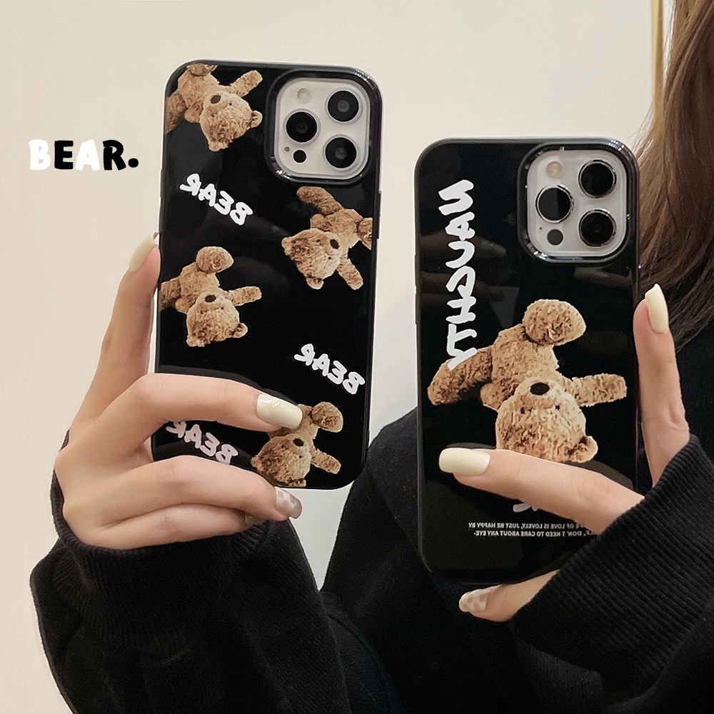 IPHONE Casing Soft Phone Teddy Bear Lucu Untuk Iphone7 8 PLUS X XR Xs11 12 13 14 Mini PRO MAX SE 2020