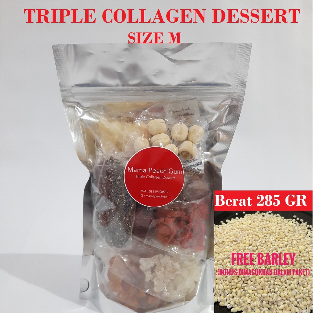 

Triple Collagen Dessert Size M ( Peach gum , Snow bird nest , honey locust ) BONUS PEACH GUM Spt Gbr