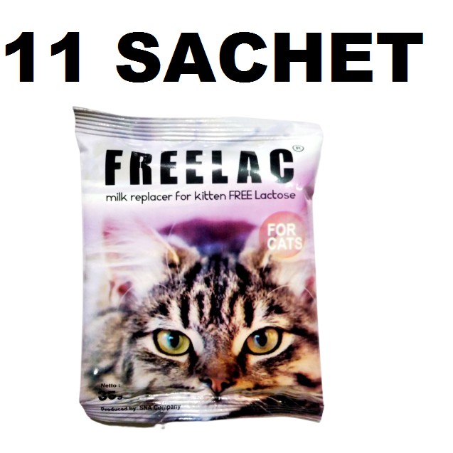 Susu kucing freelac 35gr Beli 11Sachet Gratis 1pcs Dot Botol