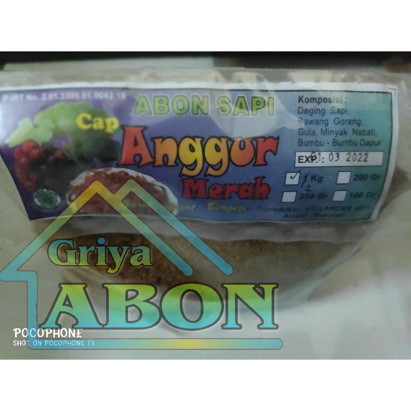 

Abon Sapi cap Anggur merah 0,5 Kg