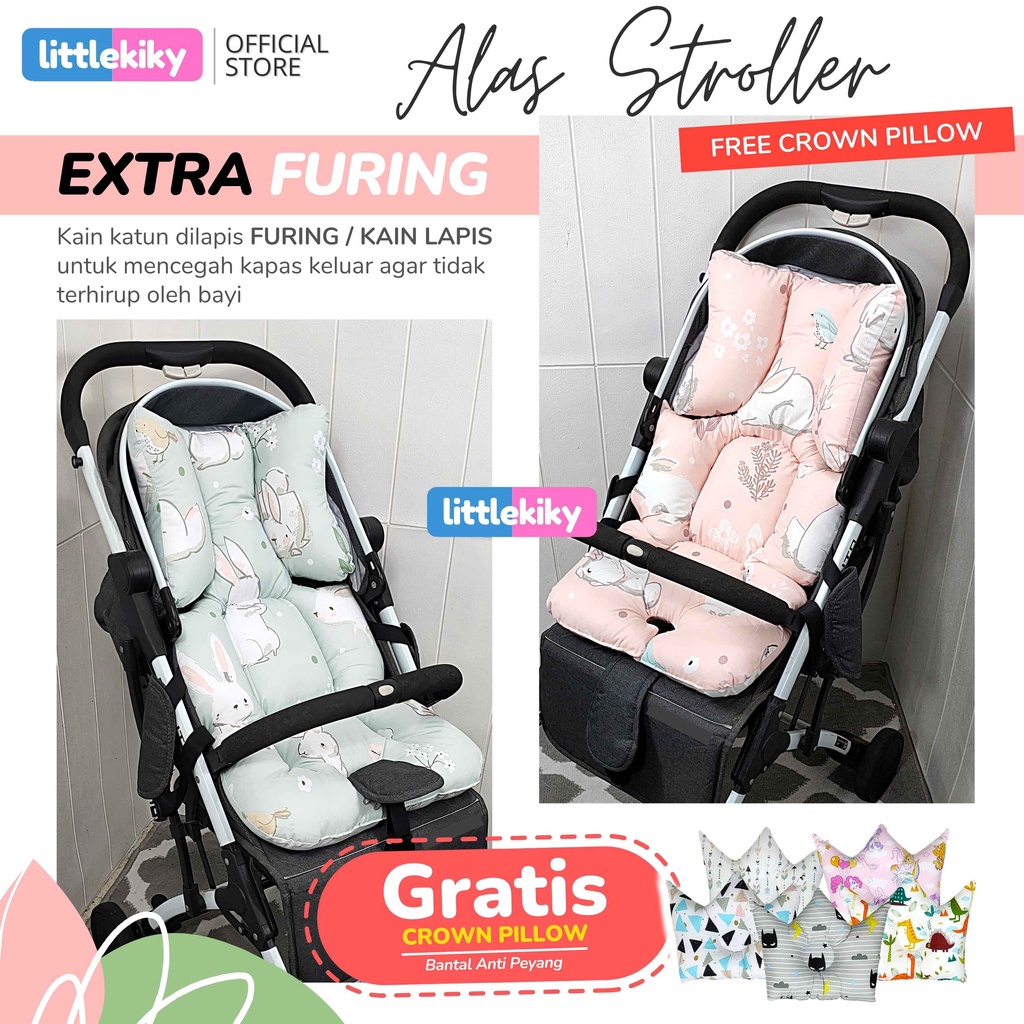 Alas Stroller / Alas Car Seat Universal 5 Lubang Gratis Bantal Crown/Kelambu