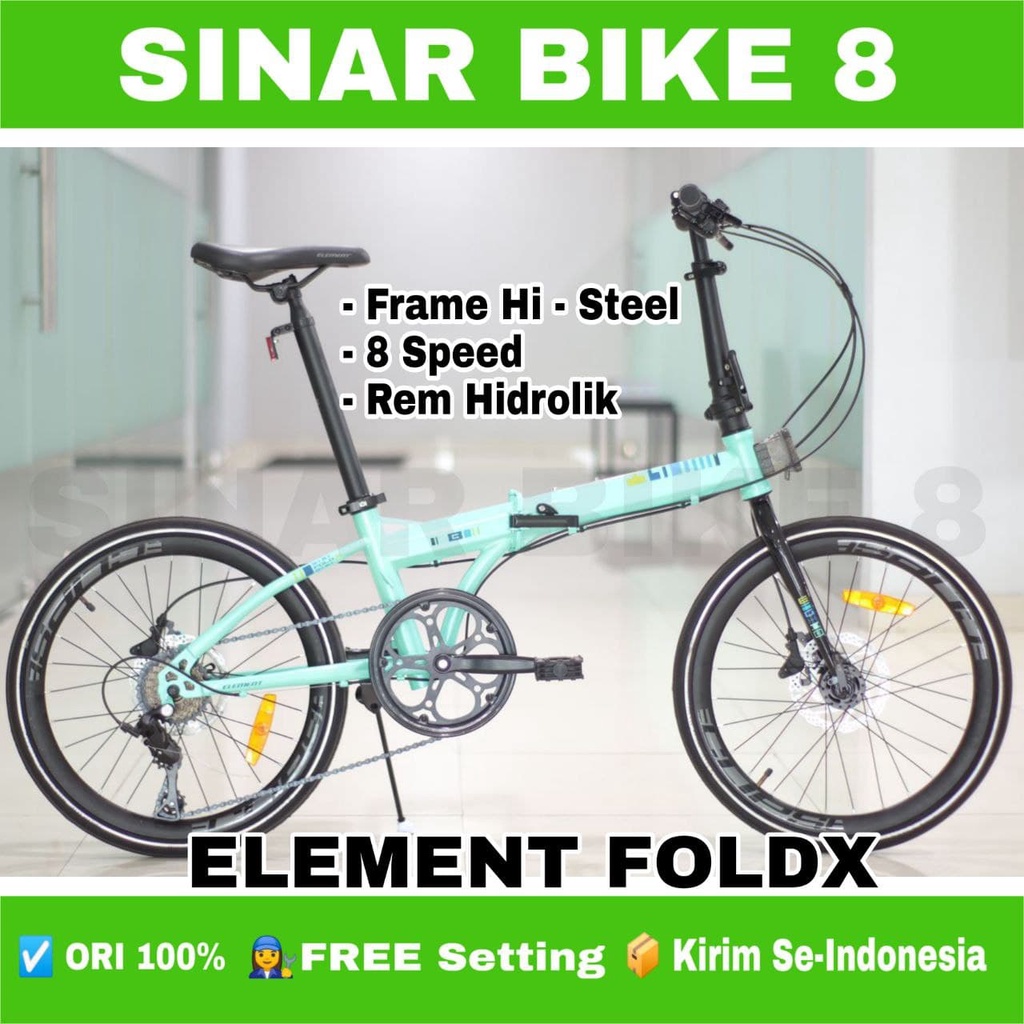 Sepeda Lipat Ukuran 20 Inch ELEMENT FOLDX 451 8 Speed Rem Hidrolik