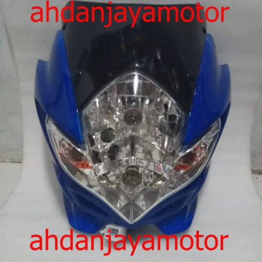 termurah cover body kedok lampu depan dan reflektor satria fu barong warna biru terlaris