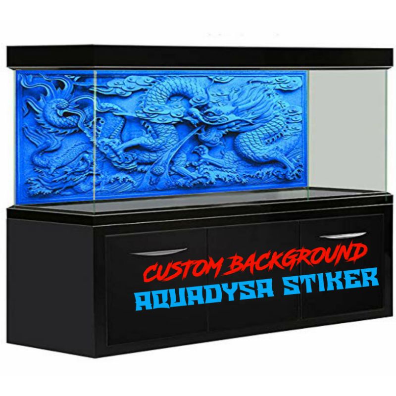 background Aquarium custom ikan predator dan pemandangan