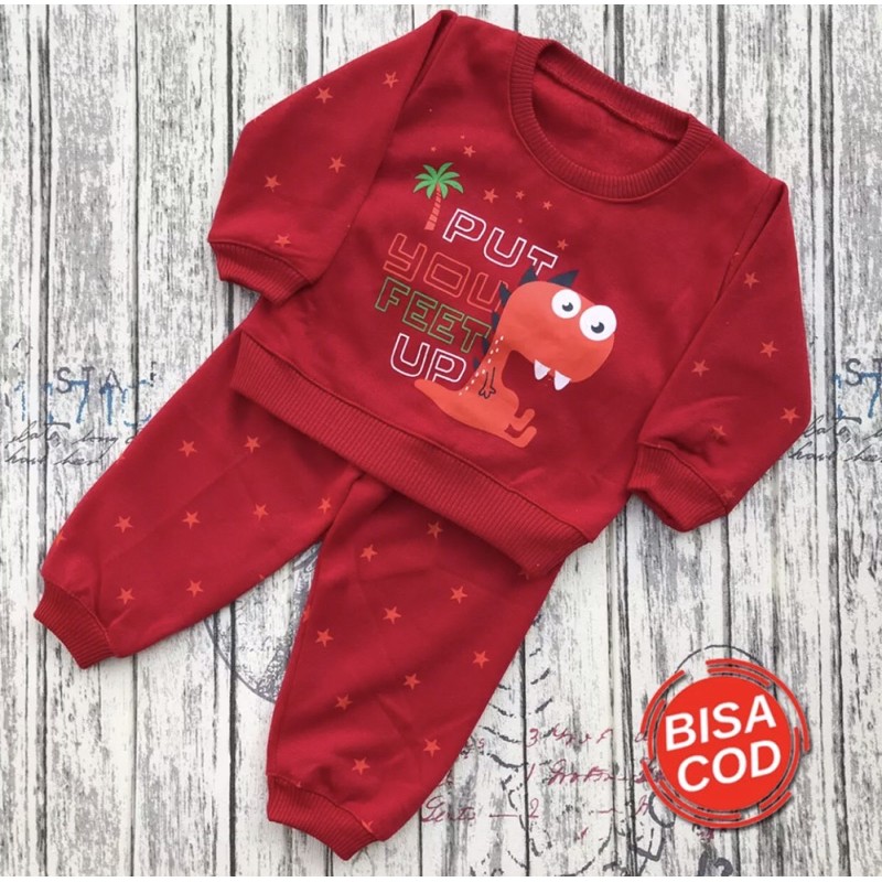 PROMO 7.7 Setelan Joger Bayi Sweater Bayi 3-12 Bulan DNW BABY